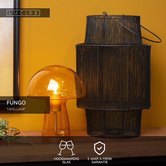 Lucide FUNGO - Tafellamp - 1xE27 - Oranje