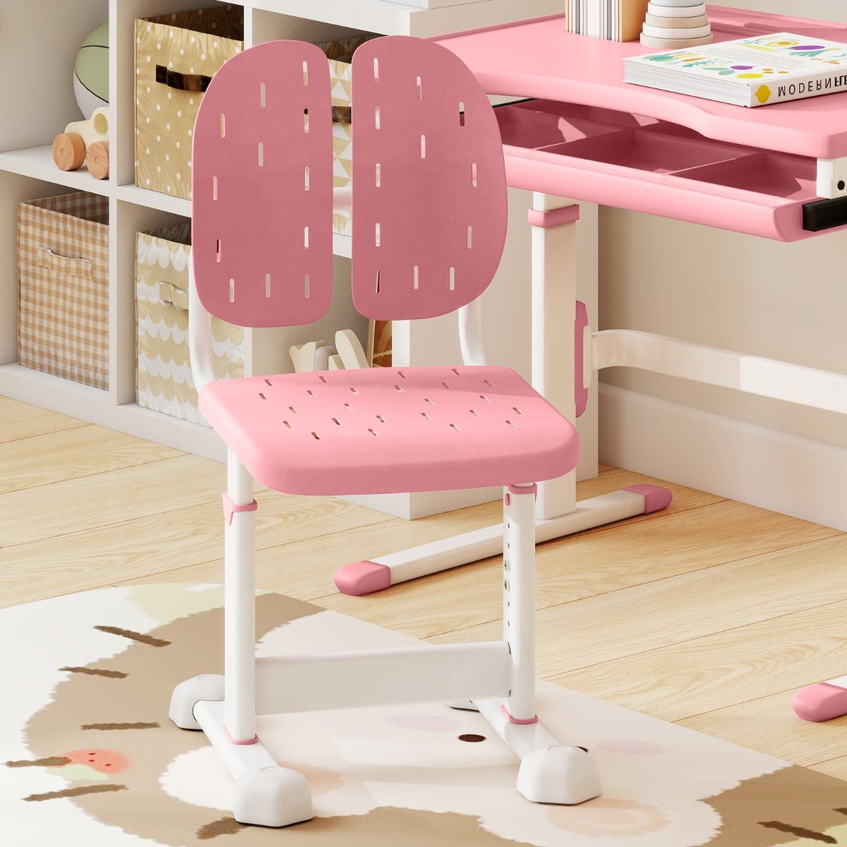Coast Verstelbare Kinderstoel - Dubbele rugsteun - Ergonomisch - Roze