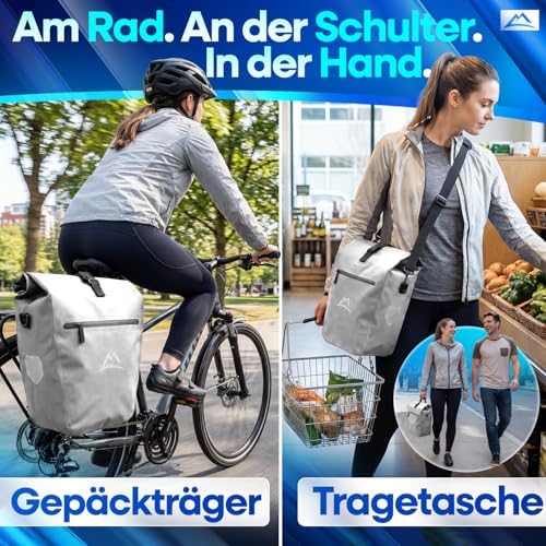 Nextcover AquaShield TPU Bagagedragertas, 100% Waterdicht met Kliksysteem en Rolsluiting, Reflecterend, 28 Liter