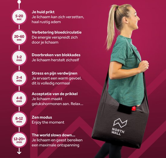 Northwall Spijkermat met Kussen & Draagtas - Acupressuur mat met Spijkerkussen - Spijkerbed - Acupunctuur - Meditatie - Shakti Massage - Zwart