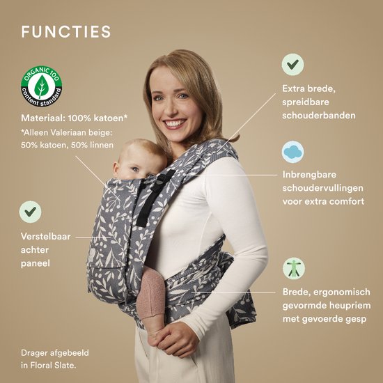 Stokke Limas Carrier Plus, Leopard Lilac - Versie 2023 (OCS) - Babydrager met halve gesp - Drie draagopties - Veilig voor baby's van 1 maand/ 4 kg tot 18 kg