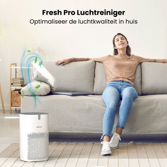 Auronic Luchtreiniger Fresh Pro - Met HEPA 13-filter - 300 m³/u - 65 m² - Koolstoffilter - 3 Standen - Air Purifier - Wit