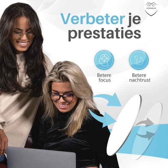 LC Eyewear Beeldschermbril - Blauw Licht - Incl. Brillenkoker - Metaal - Unisex - Zwart