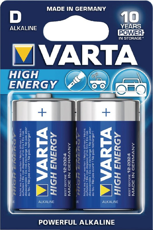Varta Longlife Power D Batterijen - High Energy Alkaline - 2 Stuks