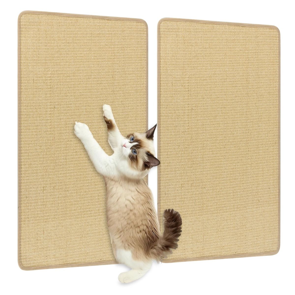 Coast Krabmatten Set - sisal - zelfklevend - 80 x 50 cm - natuurlijk