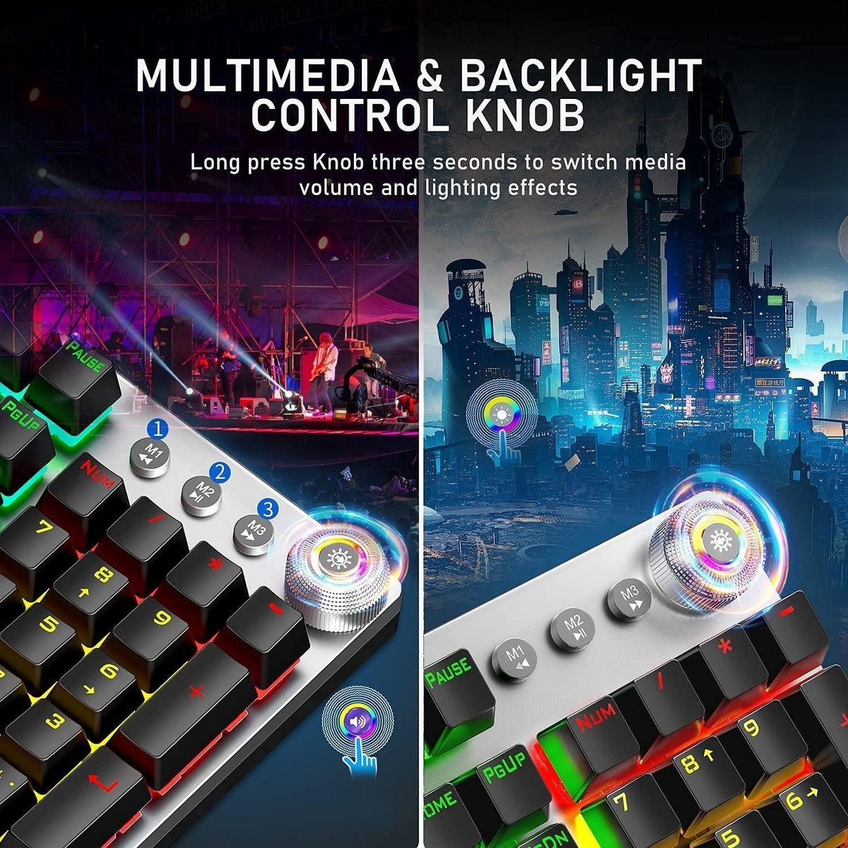 AULA F2058 RGB mechanisch gaming toetsenbord - QWERTY - blue switch