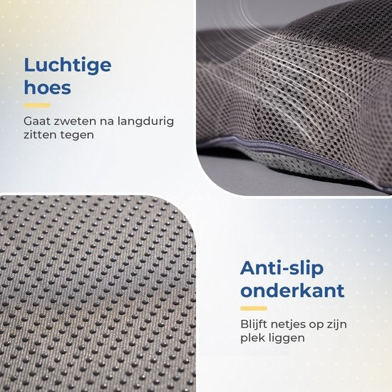 SafeLife Zitkussen orthopedisch & ergonomisch - stuitkussen - wigkussen - ergonomisch zitkussen