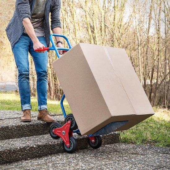 TecTake - trapsteekwagen -  blauw - tot 100 kg - 402451