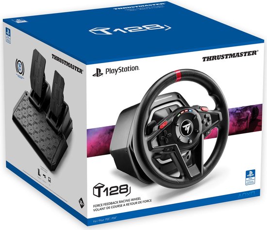 Thrustmaster T128-P - Racestuur en Pedalen - Force Feedback & Magnetische Flippers - Voor PS5/PS4/PC - Geschikt voor Forza Horizon 6 (PC)