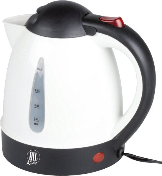 All Ride Waterkoker - 0.8L - Kunststof - BPA vrij - Automatisch Uitschakelen - 19x22x8 - Zwart|Grijs