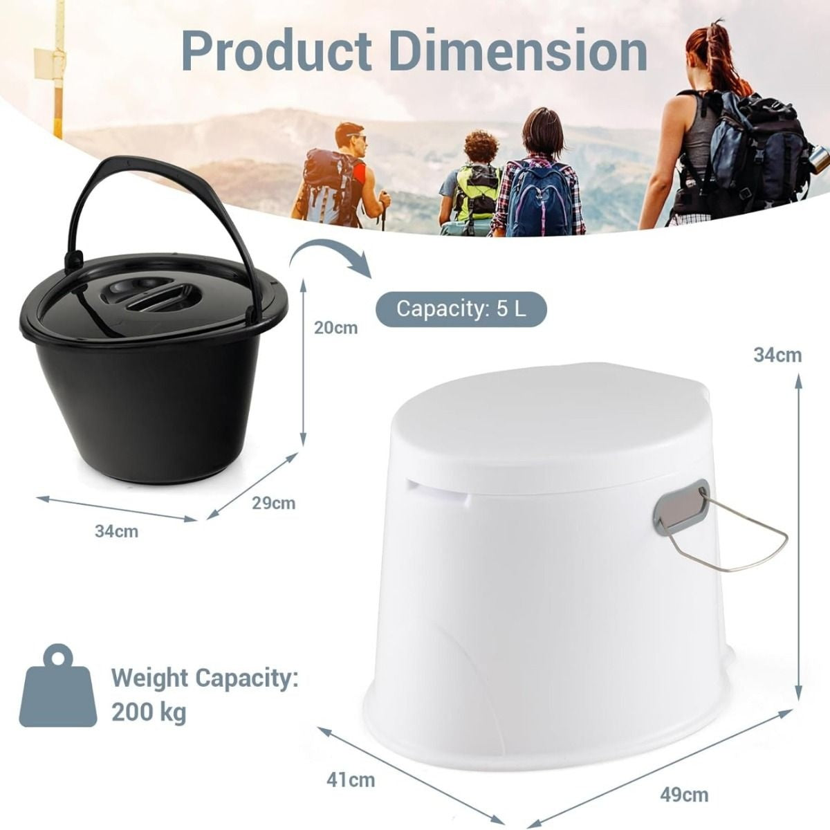 Coast Camping Toilet Draagbaar Reistoilet - Wit