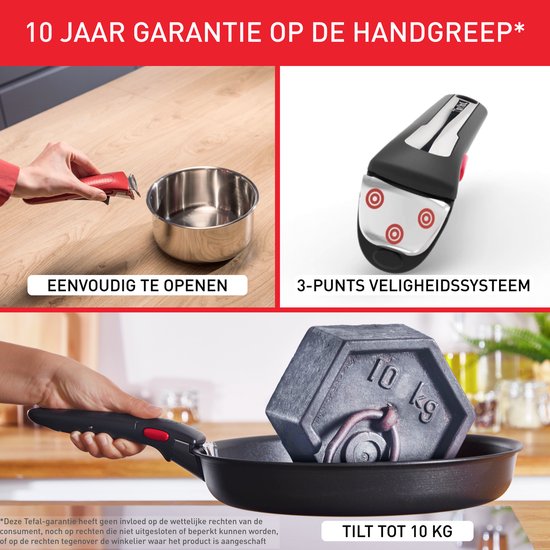 Tefal Ingenio So Light - Pannenset - 16-delig - Inductie - Stapelbaar - Afneembare Handgrepen - Ruimtebesparend