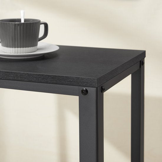 O'DADDY® Wandtafel - Sidetable Industrieel - met 2 gaasplanken - Bijzettafel 60x30x60 cm - Haltafel - kleur zwart / donkergrijs
