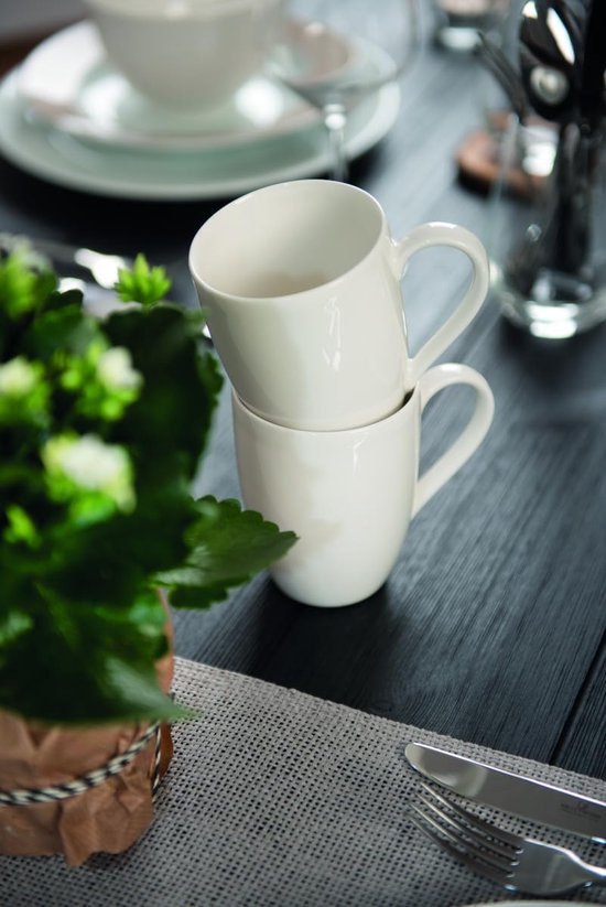 Villeroy & Boch - Vivo Basic - 6 Stuks - Basic White - 320 ml - Koffiemokken - Met Oor