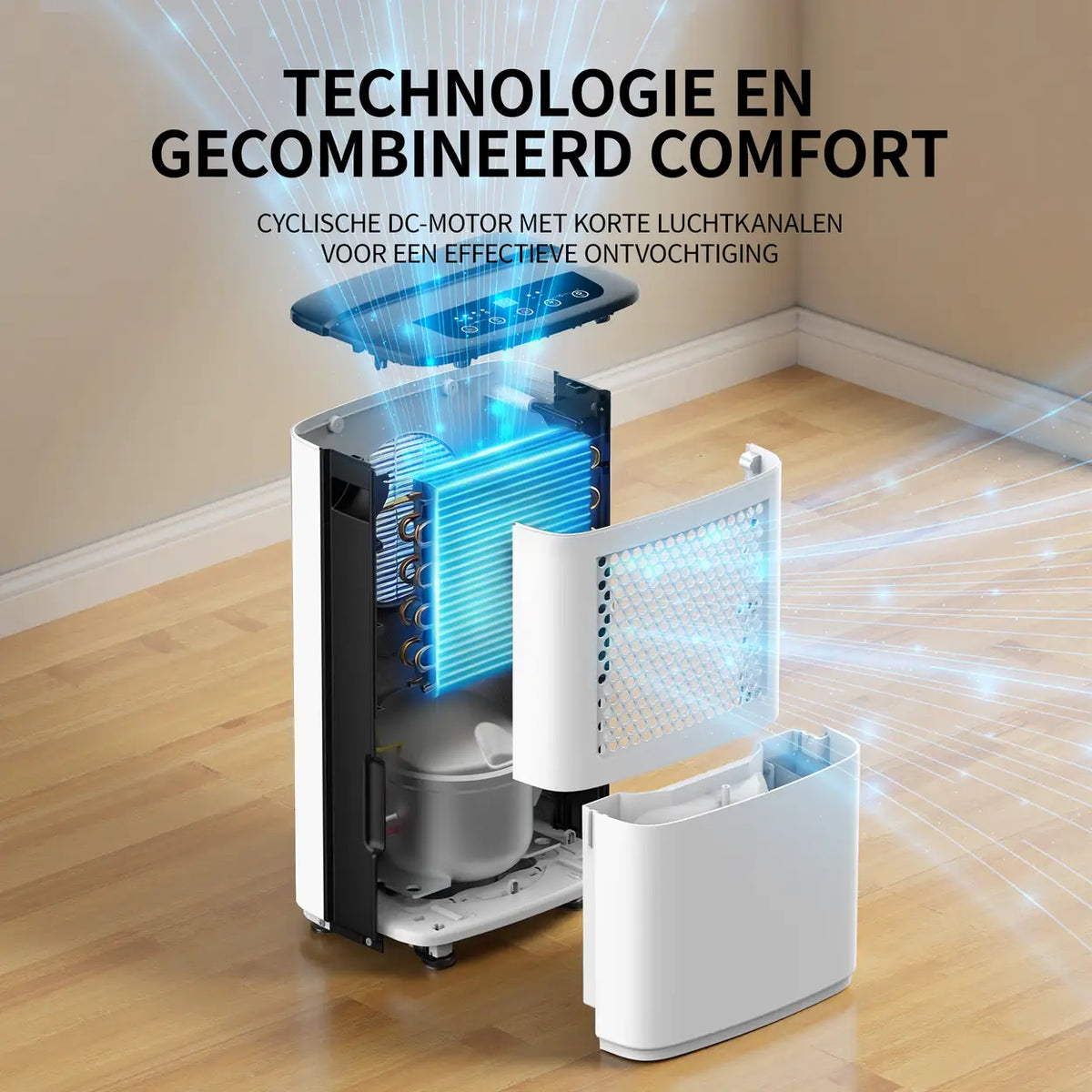 ELECCI luchtontvochtiger 12 l/dag - 3,8 l watertank - R290