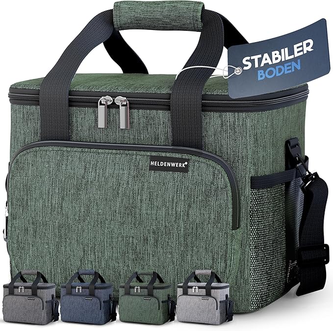 Heldenwerk Grote opvouwbare koeltas – Geïsoleerde koelbox, thermotas, lekvrij en waterdicht – Picknick- en lunchtas – 30 L – Donkergrijs
