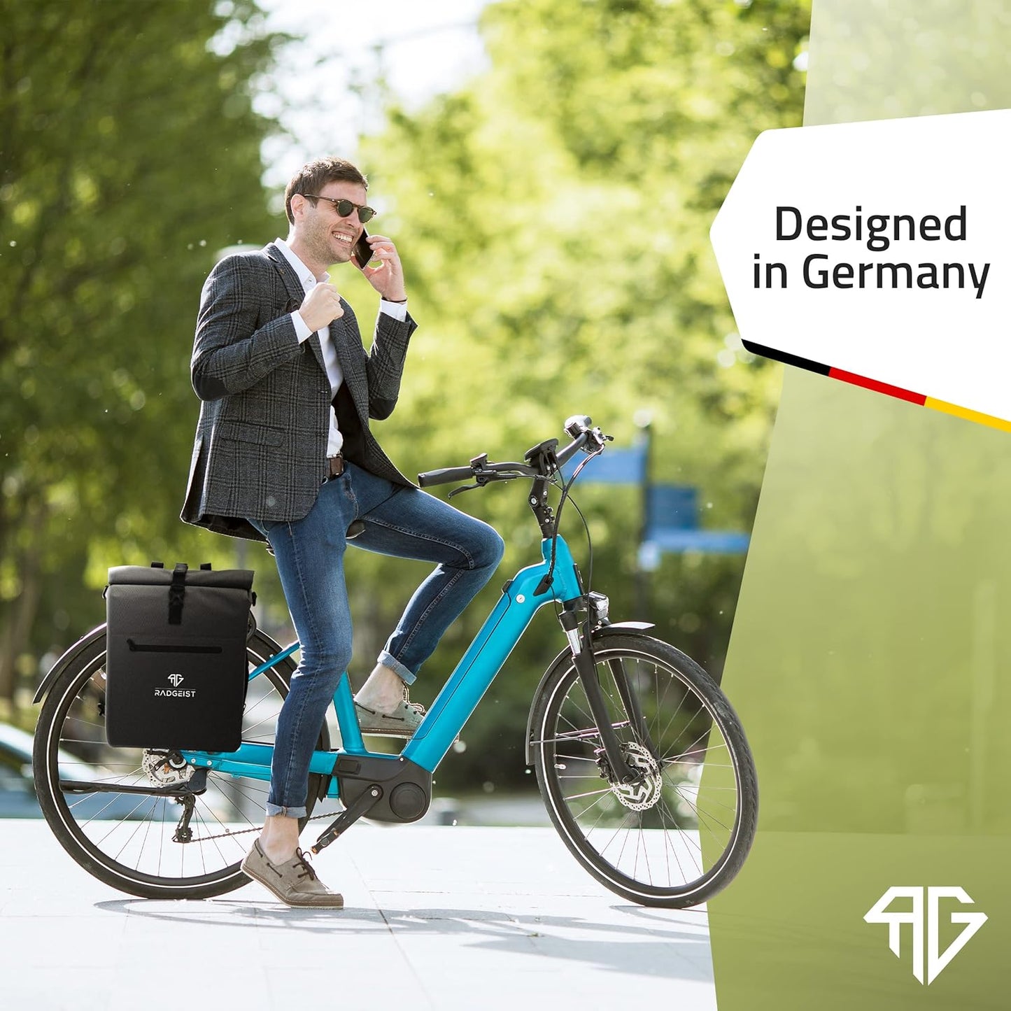 RADGEIST 3-in-1 fietstas voor bagagedrager, fietsrugzak, bagagedragertas, schoudertas, met laptopvak, waterdicht, 25 liter, zwart