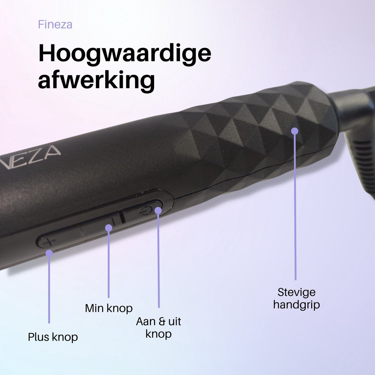 Fineza Wafeltang Haar - Krultang - Zwart