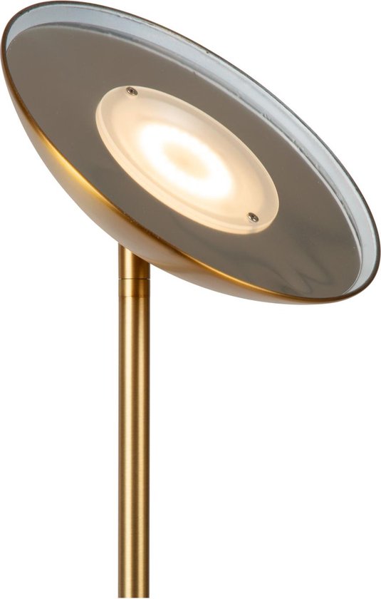 Lucide ZENITH - Vloerlamp - Ø 25,4 cm - LED Dimbaar - 1x20W 3000K - Mat Goud / Messing