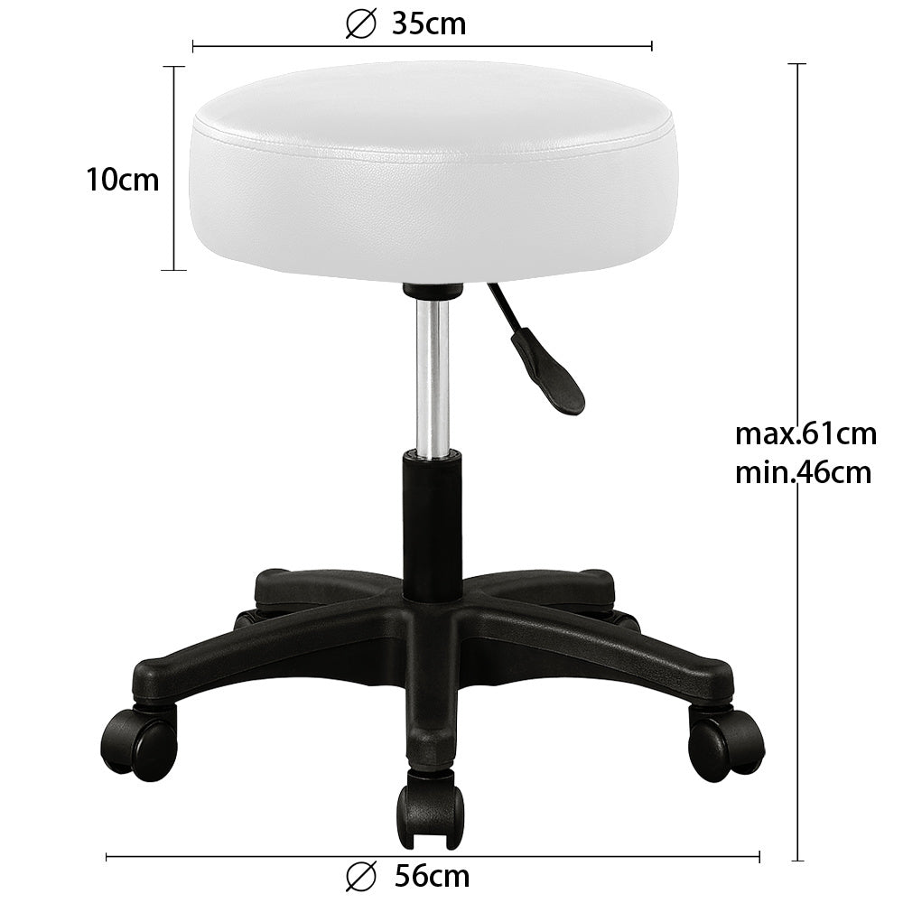 Casaria Verstelbare Draaikruk - 46/60cm Zithoogte – 1 Stuks Wit