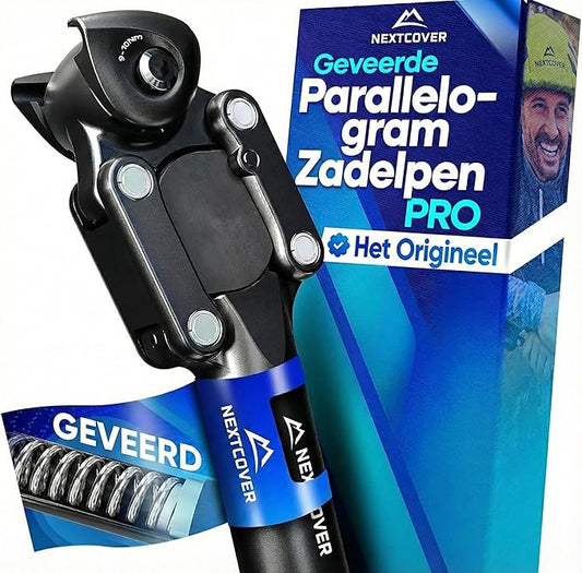NEXTCOVER® Verende Zadelpen - Comfort-Spring technologie - Zwart - 34,9 mm mm