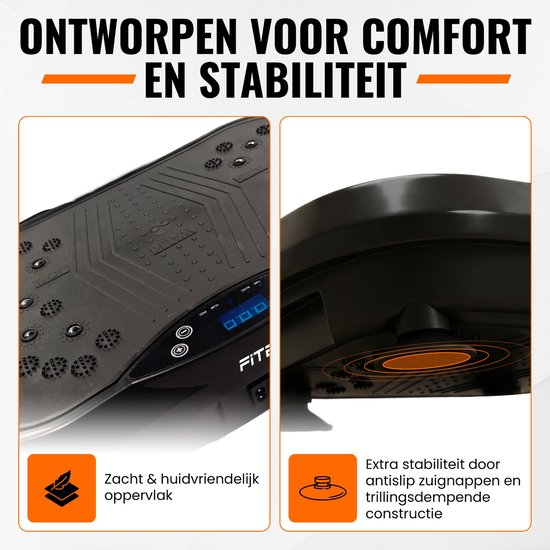 Fitby Trilplaat - Trilplaat Fitness - Powerplate - Inc. weerstandbanden en handvatten - Met Afstandsbediening - 3 Trainingsstanden - 120 Snelheidsniveaus - Zwart