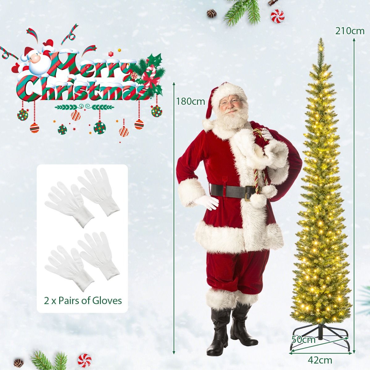 Coast Kunstkerstboom Met 499 Takken - 200 Warmwitte LED-Lampjes - 210 cm Hoog - Groen