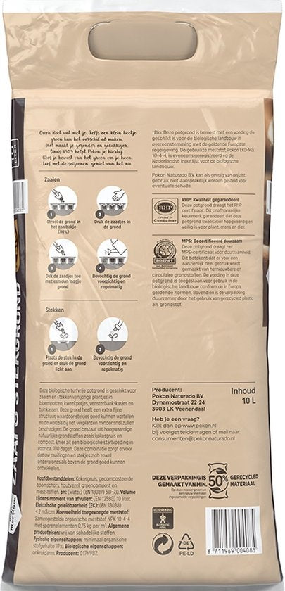 Pokon Bio Zaai- en Stekgrond - 10l - Potgrond (biologisch) - Stimuleert wortelontwikkeling