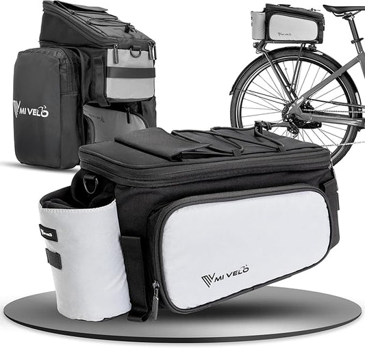 MIVELO Fietstas – Waterdicht & Volledig Reflecterend – 20 liter – Zilvergrijs