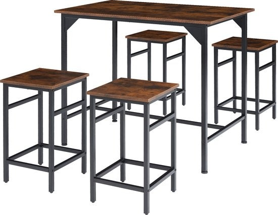 tectake - bistrotafel Set / bartafel set Edinburgh industrial dark – 404306