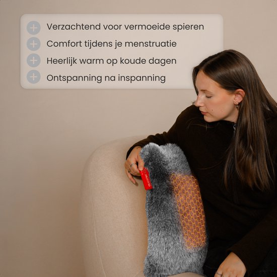Auronic Infra rood  warmtekussen Teddy 45x60 cm - Grijs