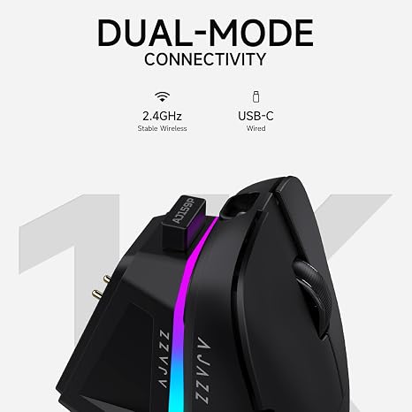 DAIDAI  AJAZZ AJ159P Draadloze Gaming Muis met RGB Charging Dock – PAW3395 – 26.000 DPI – 56 g
