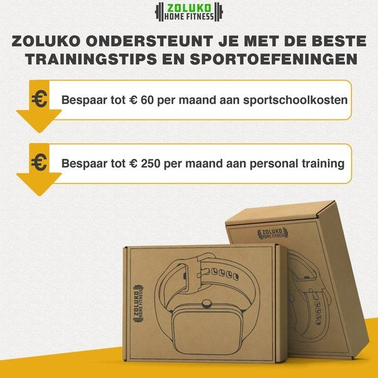 Zoluko Smartwatch voor Mannen & Vrouwen - Sporthorloge met Fitness Tracker – Stappenteller Horloge – Fitness Watch - Smartwatch Android – Smartwatch iOS – Zwart