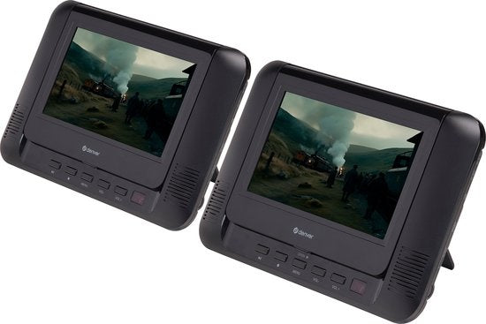 Denver Draagbare DVD Speler Auto - 7 inch - 2 schermen - Wintersport - Incl. Hoofdsteunhouder - USB - MTW793