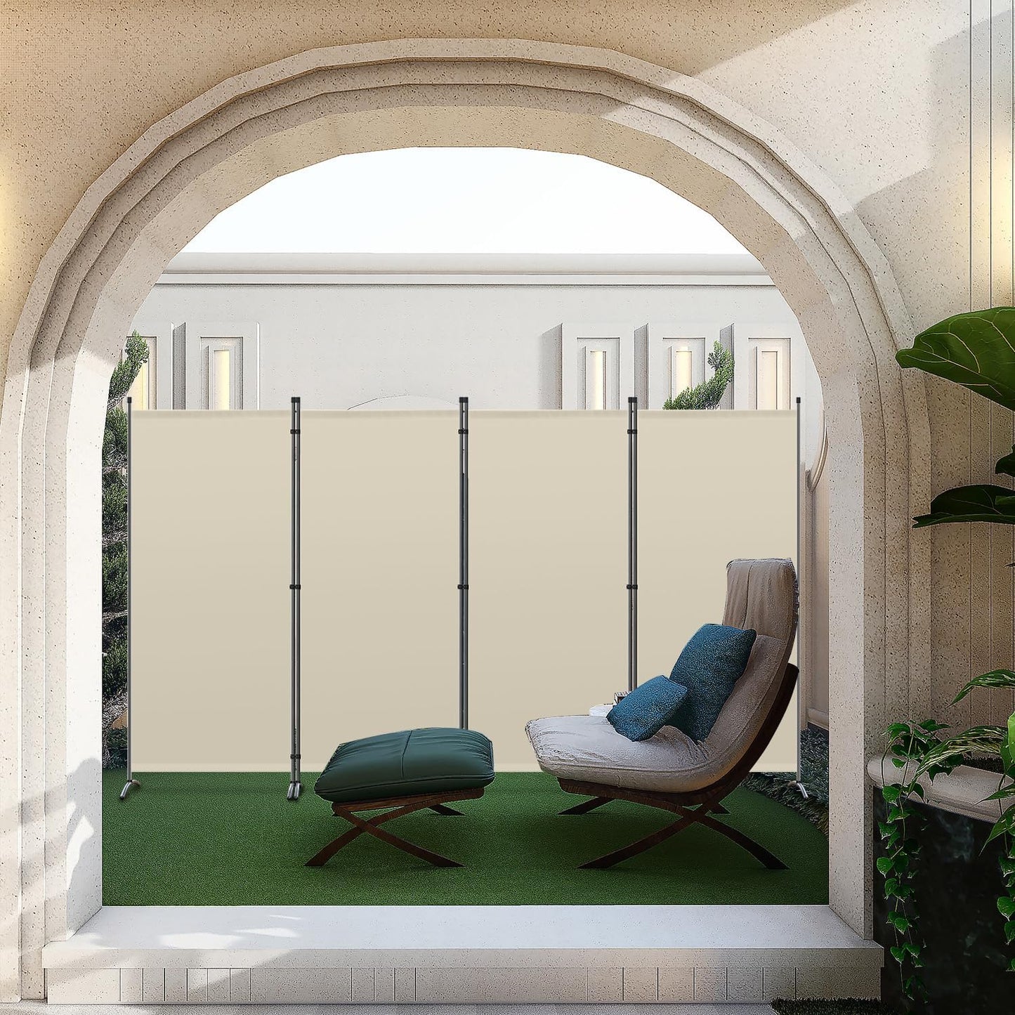 Angel Living Kamerscherm - 4 Panelen - 324 x 169 cm - Beige