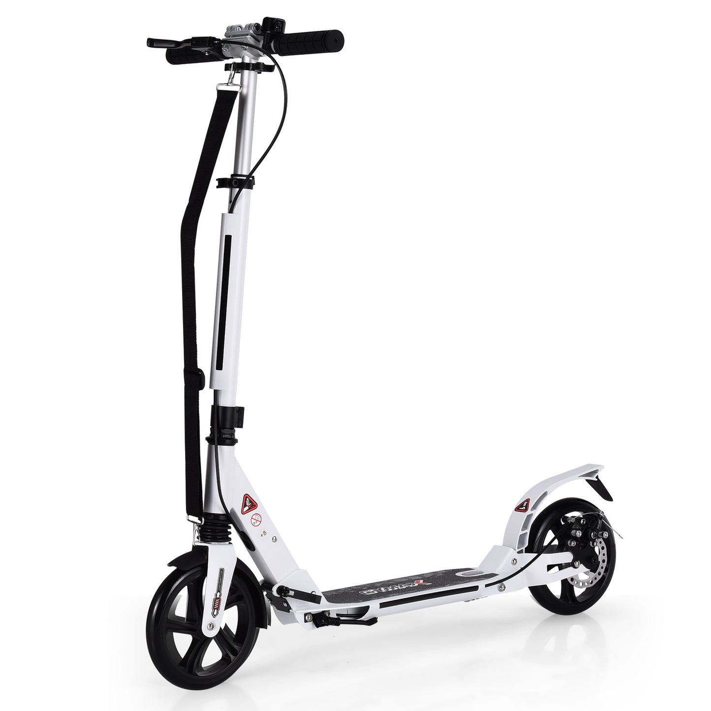 Coast kick scooter met de bel en ondersteuning van riem scooter scooter rolhoogte verstelbare scooter opvouwbaar wit wit