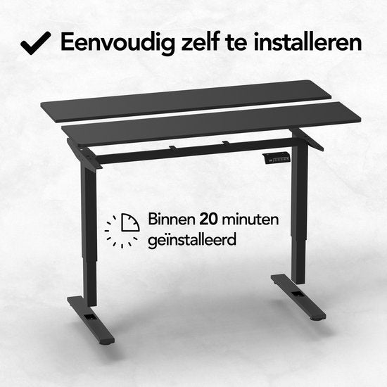 Infinity Goods Zit Sta Bureau Elektrisch Verstelbaar - 140 x 60 CM - Geheugenfunctie - Zwart