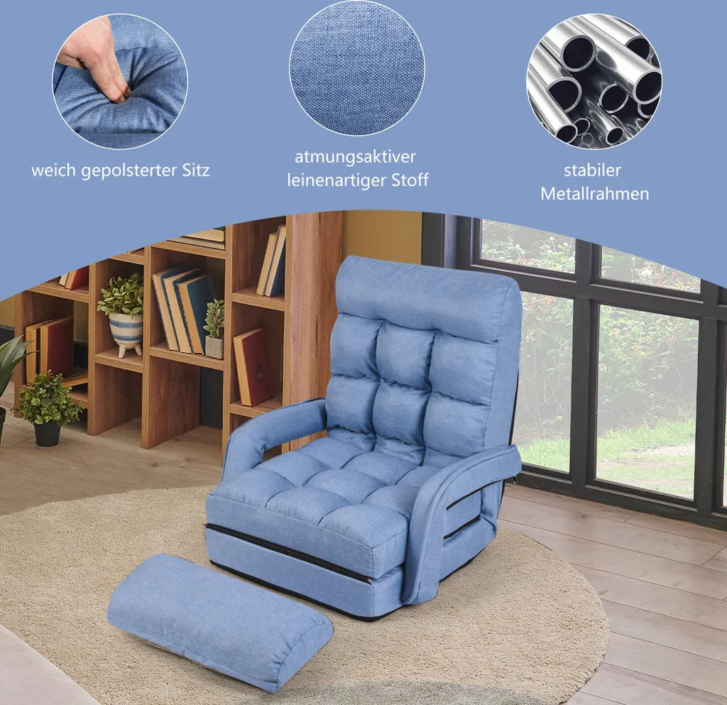 Coast Sofa Bed Lazy Folding Sofa Sleeping fauteuil voor thuis en kantoorblauw