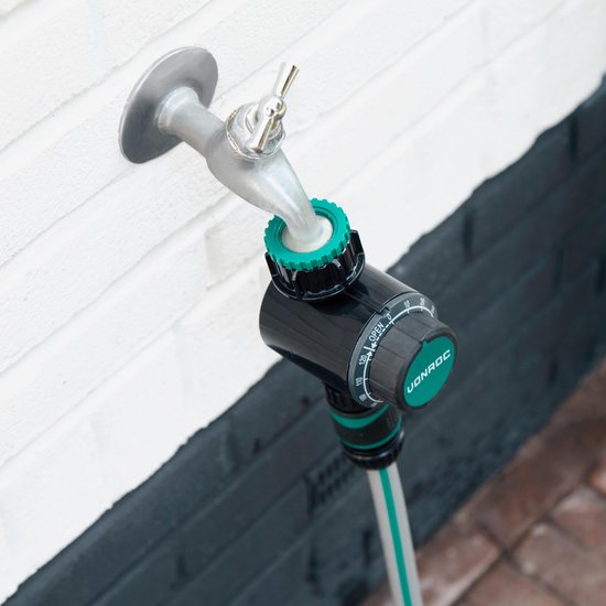 VONROC Watertimer – Mechanisch (geen batterijen nodig) – Instelbaar 0 - 120 min – Met metalen filter