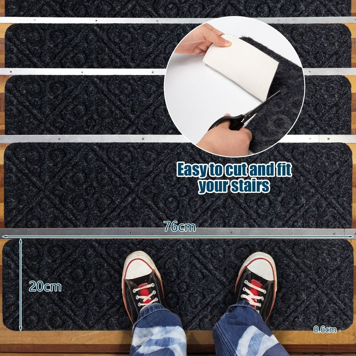 Coast Trapmat - 15 Stuks - 76 x 20 cm - Zwart