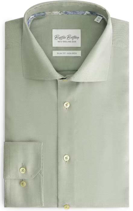 Boston Brothers Non Iron Overhemd – Maat 40 - Heren | Slim Fit, Wide Spread Kraag | Oxford Katoen BBO35S110