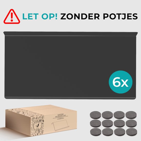 Soothe Kruidenrek Lade voor 24 Kruidenpotjes - Uitschuifbaar - 6 Set - Kruiden Organizer - Kruidenrekken - Kruidenrekje - RVS