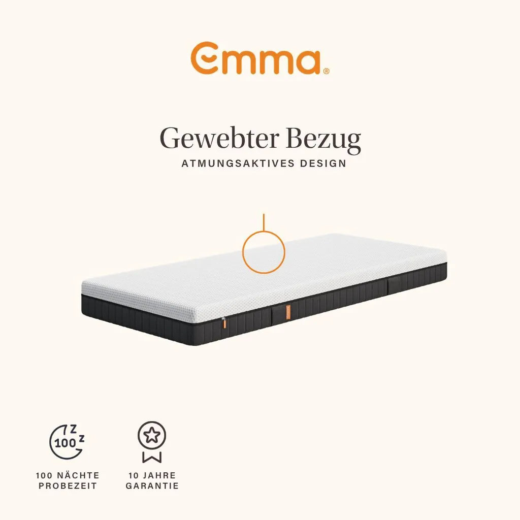 Emma Express Matras - 180 x 200 cm - 18 cm Hoog - 7 Zones - Medium Stevig - Hybride - Wit