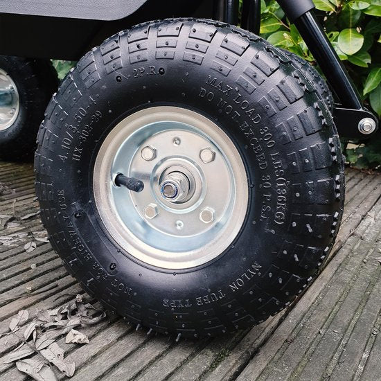 AXI AG22 Tuinkrukje op wielen voor de tuin in Zwart - Tuinkruk - Knielkruk van metaal met maximale belasting van 150 kg - Zitkruk met opbergruimte voor bij het tuinieren