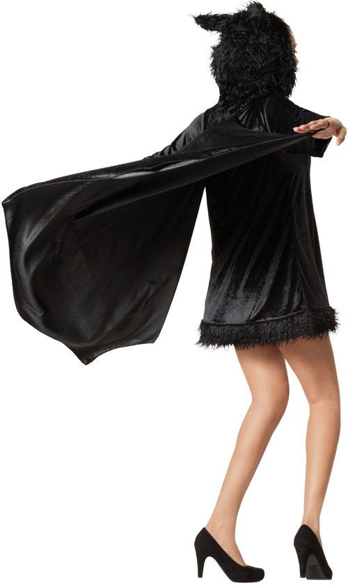 dressforfun - Vrouwenkostuum zwarte vleermuis - L - Verkleedkleding carnaval - Halloween - Verkleden - Feestkleding - Carnavalskleding - Feest - Partykleding
