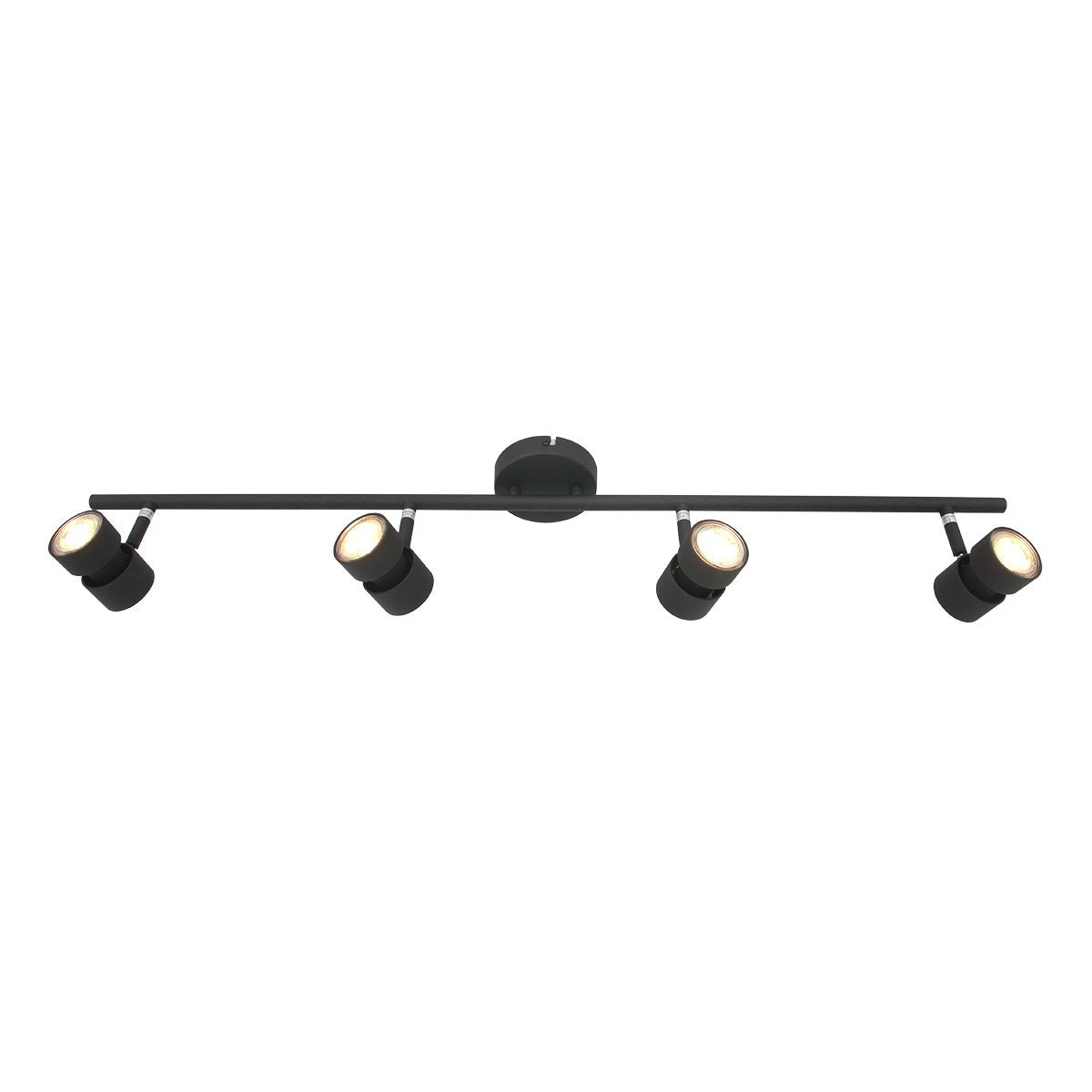 Spot Natasja 7904ZW zwarte 4-lichts plafondspot van metaal met dimbaar GU10 licht, 90 cm breed - Steinhauer Modern design