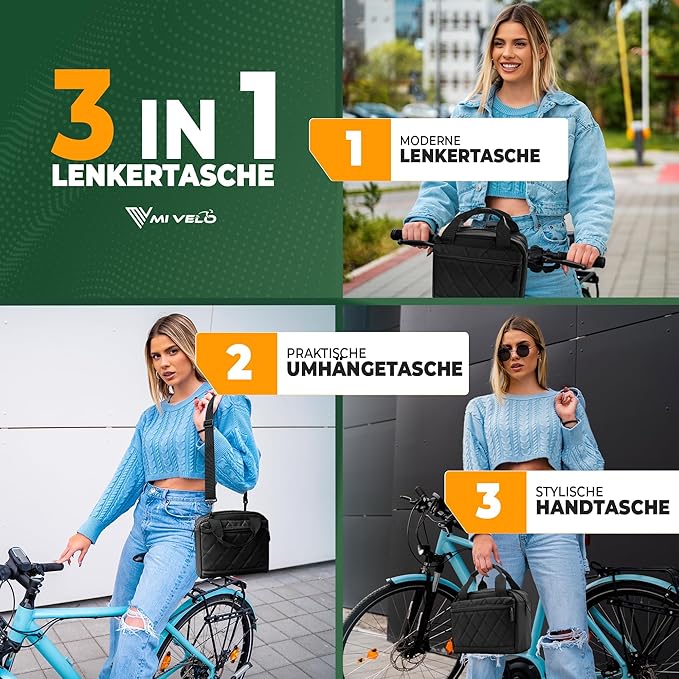 MIVELO Stuurtas – Waterafstotend & Klickfix-Compatibel – 7 liter – Zwart
