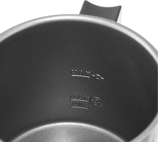 Inventum MK350B - Elektrische melkopschuimer - 115/240 ml - Warm/koud opschuimen - Verwarmen - PFAS vrij - Antikleeflaag - Zwart