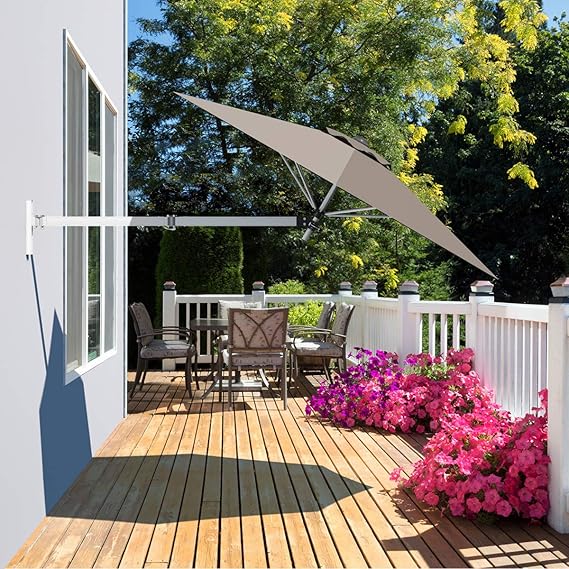 Coast Wandparasol - Verstelbaar - 247 x 180 cm - Bruin