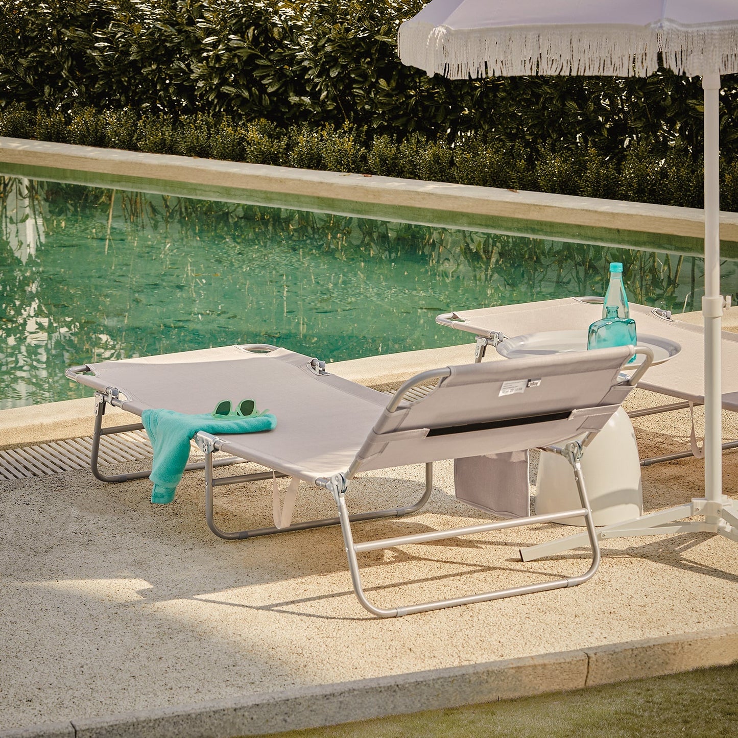 SoBuy Ligbed - Opvouwbaar - Max. 120 kg - 195 x 63 x 30 cm - Wit